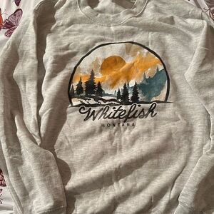 Whitefish Montana Gray Sweater